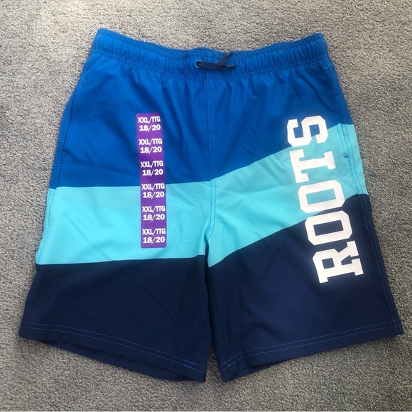 NEW Roots Boys XXL 18-20 Mens XS blue navy swim trunks board shorts boxers UPF40 - Picture 4 of 6